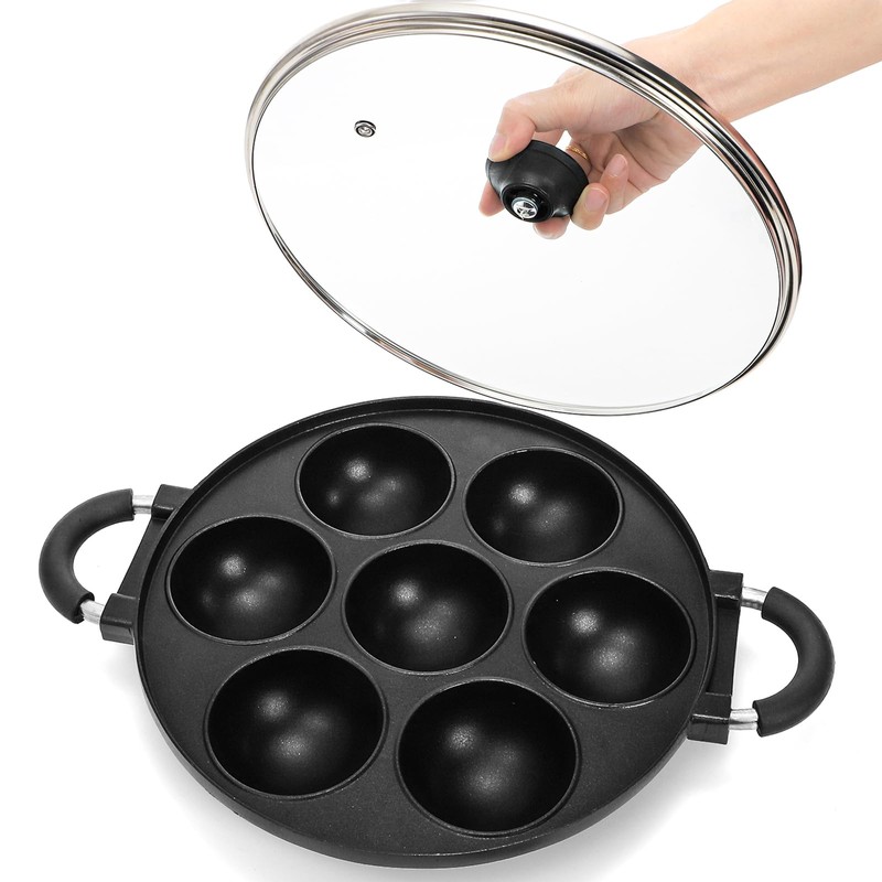 WUWEOT Aebleskiver Pan, Non Stick Appe Grill, 3.15" Appam Maker