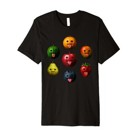 Funny Silly AI Apple gen z Meme BrainRot Humor Tongue Out Premium T-Shirt