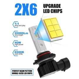 ENVFRVDE 9005 9006 HB3 HB4 Light Combo, 6500K White, Fanless 600% Brighter Fog Light Bulbs, Plug and Play, Pack of 4