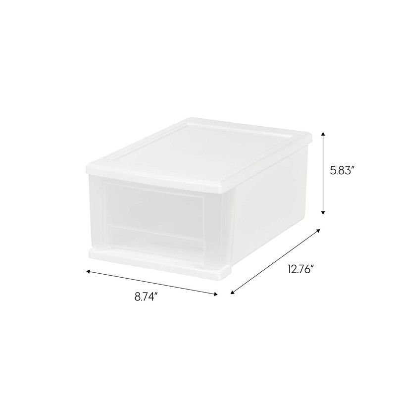 IRIS USA 7 Qt. Plastic Stackable Storage Drawers, Small, 4