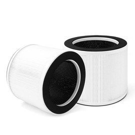 Air Purifier Replacement Filter with 3-stage Filtration System, H13 True HEPA Filter Replacement, White HEPA Filter - quality: 2 pack