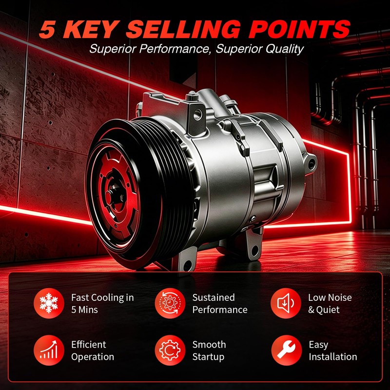 A/C Compressor with Clutch Fits for Dodge Caliber 2009-2012,Compatible with