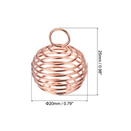 PATIKIL Spiral Bead Cages Pendant, 30Pcs 20x25mm Stainless Steel Thickened Spring Stone Holder Necklace Cage Pendants for Jewelry Making Crafting, Rose Gold
