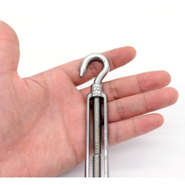 M8 Turnbuckle,5/16" Thread Stainless Steel Hook & Eye Alele Stainless Steel 304 Turnbuckle Heavy Duty Wire Rope Tension 4pcs (M8 Turnbuckle)