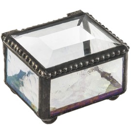 J Devlin - Glass Ring Box Jewelry Keepsake Trinket - Box 325