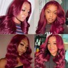 Wiggins Burgundy Lace Front Wigs Human Hair 4x4 Closure Wig