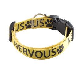 CENWA Nervous/Anxious Dog Collar Working Dog Collar Adjustable Pet Collar (Yellow Nervous)