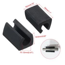 PATIKIL 12mm Rectangle Chair Leg Cover, 48Pcs Plastic Non-Slip Furniture Feet Protectors Tips Covers Floor Glides Tubing Caps for Office Home, Black