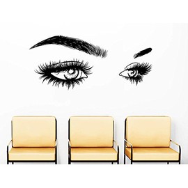 Eyelashes decal,Eyelashes Eye Decal,Eyelashes Eye Sticker,Girls Eyes,Eyebrows Decal,Brow Bar decal,Beauty Salon Decal,Make Up Decal r1992