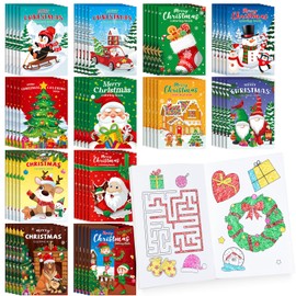 BenLouis 24 Pcs Christmas Mini Coloring Books Kids Christmas Party Favors Activity Books Bulk for Kids Students Xmas Holiday Party Goodie Bag Gift Stuffer School Classroom Activity Travel Supplies