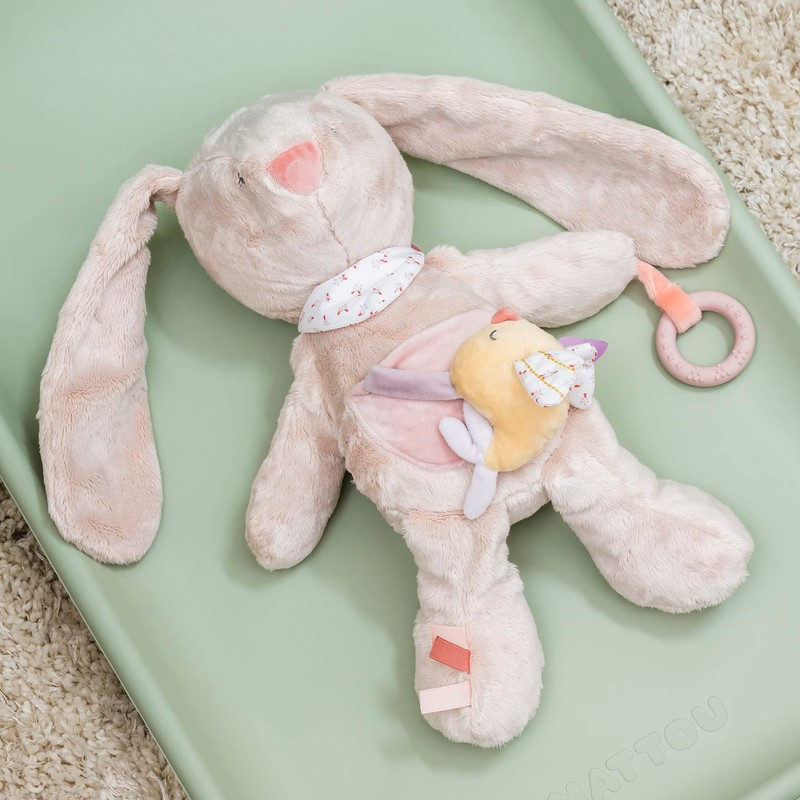 Nattou Active Cuddly Toy Rabbit Pomme Made of Polyester with