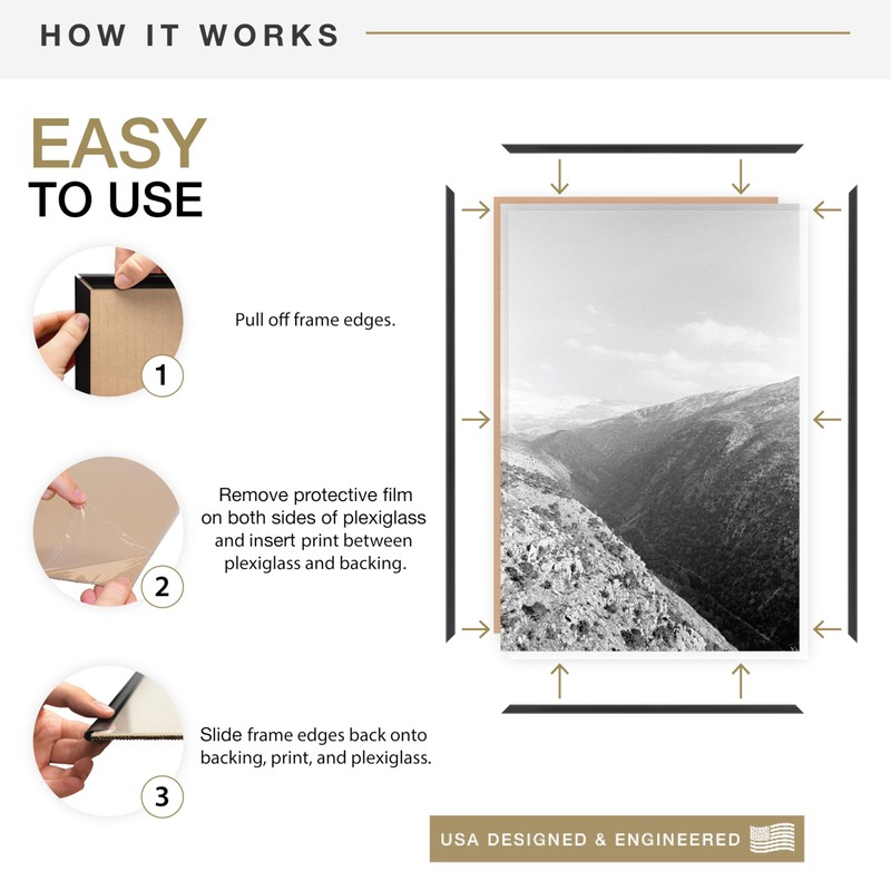 MCS Original Poster Frame 18x24 Black Lightweight Vertical & Horizontal