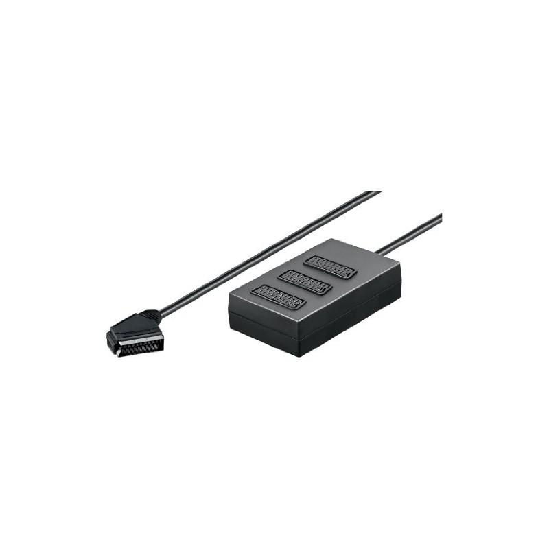 Wentronic 50371-GB 3 Way Scart Splitter with 0.4m Connection Cable