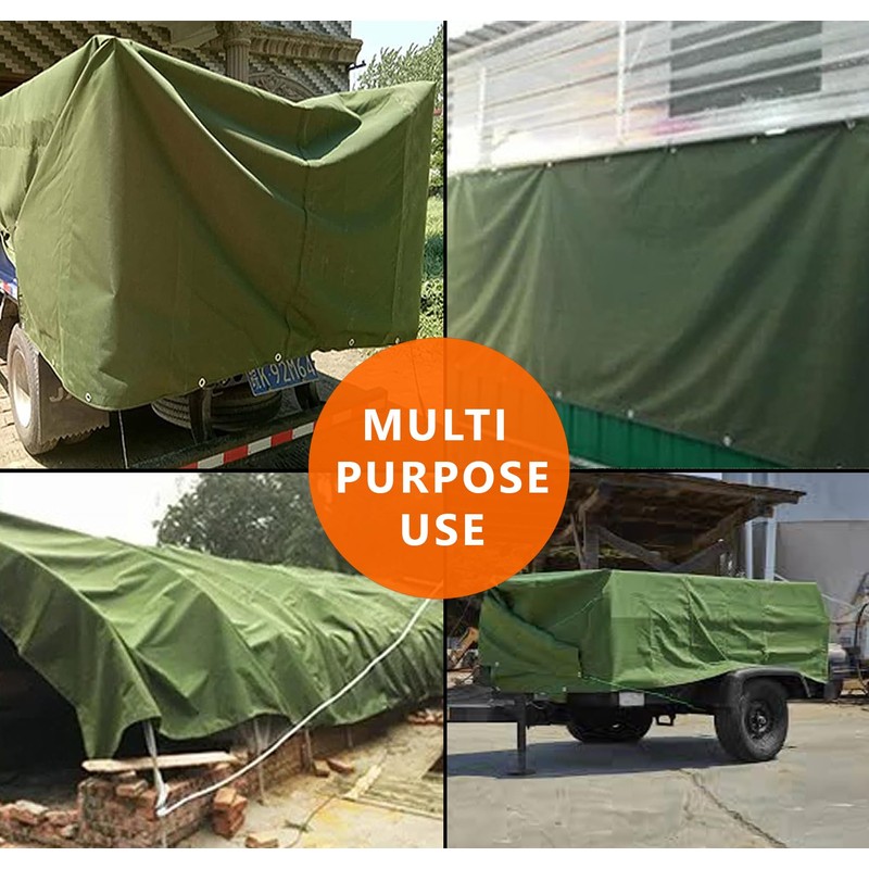 ZUPERIA Canvas Tarp 1 Pack, 8' x 10' ft, 12oz.