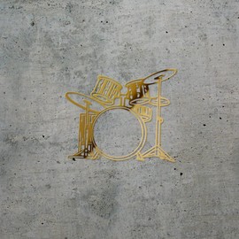 Decal Stickers Of Detailed Drum Set (Metallic Gold) Premium Waterproof Vinyl Decal Stickers For Laptop Phone Accessory Helmet Car Window Mug Tuber Cup Door Wall Decoration ANDSKUS537466GO070722