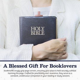 Book Nook Leather Cross Bible Bookmarks (Set of 2) - Cute Bookmarks for Bibles, Books, Journals, & Planners - Pink/Mauve, Gray/Tan (Pink and Mauve), BND002