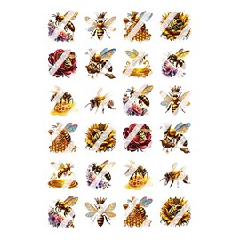 Queen Bee Nail Art Decals - Waterslide Nail Decals (Adult Large 0.5" inches)