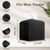 6-Pack Square Tissue Box Cover Holder, Black PU Leather Decorative