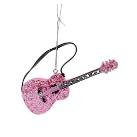 Kurt Adler 4.5 Inch Resin Pink Guitar Ornament
