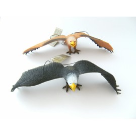 Eagle Hard Rubber Set of 2 Each 33 cm Bald Eagle Bird Birds Birds of Prey Animals Play