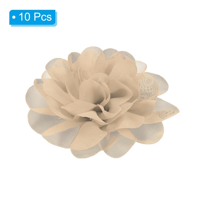 PATIKIL 3.9" Chiffon Flowers, 10 Pcs Mesh Fabric Flowers Sewing