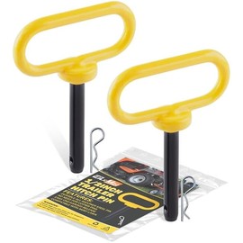 2Pack Hitch Pin, 1/2 x 3 Inch Trailer Hitch Pin with Clip and Rubber-Coated Handle, Strong Heavy Duty Lawn Mower Hitch Pin for Mowers, Tractor Truck, Towing Cargo, ATV (Yellow)