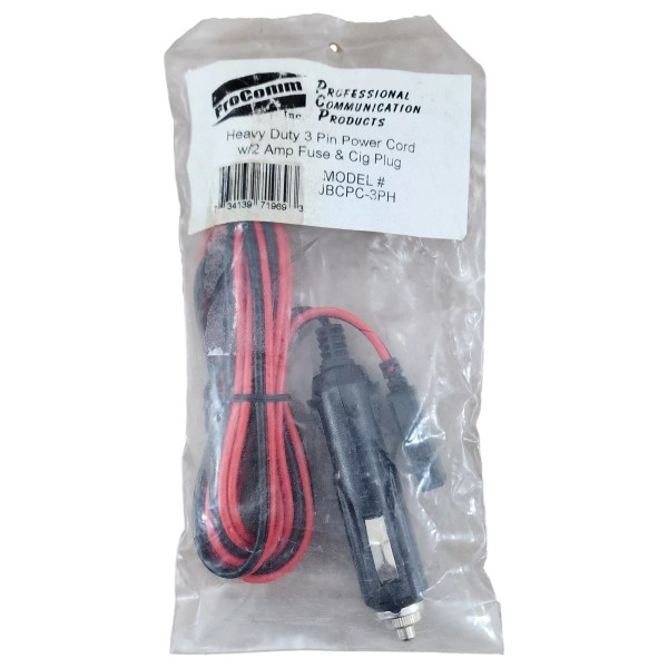 Universal Procomm JBCPC-3PH 3-Pin CB/HAM Radio Replacement Power Cord w/