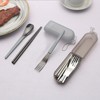 2Pack Folding Stainless Steel Cutlery Set with Case, Travel Foldable