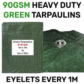 Waterproof tarpaulin/builders tarps cover up tarp/ground sheet 1.5m x2m in forest green