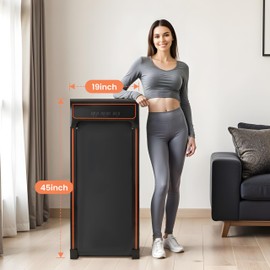 Walking Pad Under Desk Treadmill 3 in 1 with Remote Control & LED Display, Portable Folding Walking Jogging Running Machine for Home/Office, Larger Running Area, Quiet for Fitness in Small Spaces