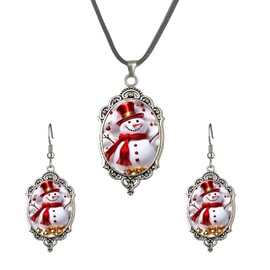 Christmas Jewelry Sets Christmas Earrings Necklace Sets Snowman Earrings Necklace Santa Earrings Necklace Christmas Tree Earrings Necklace Xmas Earrings Necklace Christmas Jewelry Costume Accessories,