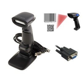 KALEA-INFORMATIQUE Handheld scanner for EAN type barcodes and QR code 2D codes. Serial connection COM RS232. Comes with stand, automatic flashing.
