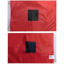 Hurricane Warning Storm Signal Safety Premium Quality Heavy Duty Fade Resistant 12x18 12"x18" Double Sided 100D Woven Poly Nylon Boat Flag Banner Grommets