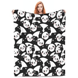 marogfiyp Panda Throw Blankets Soft Flannel Blanket Cozy Lightweight Plush Fuzzy Couch Sofa Bed Blanket 80"X60" Gifts for Women and Men