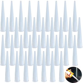 50Pcs Caulk Nozzles Plastic Pipe Caulking Tips Caulking Gun extender Caulk Nozzle Tip Tool,White