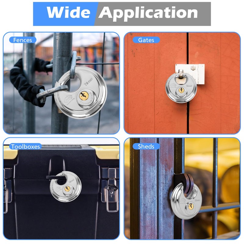 DuoTyga Discus Keyed Alike Padlock, 2-3/4 Inch Wide, Heavy Duty
