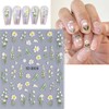 KTAABTR Flower Nail Stickers Decals - Embossed Flower Nail Design,