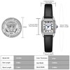 CHEETAH Women’s Leather Strap Watch, with Silver-Tone Small Vintage Rectangular