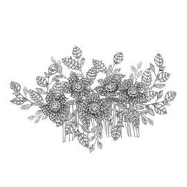 WOONEKY Creative Alloy Hair Comb Rhinestones Delicate Hair Insertion Accessory for Women Elegant Headdress for Weddings Parties and Special Occasions