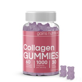 Marine Collagen Gummies High Strength with Biotin & Zinc, Type 1 Hydrolysed Collagen Peptides