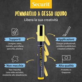 Securit BLSMA510BU Small Tip Chalk Markers, Black, 4-Pack