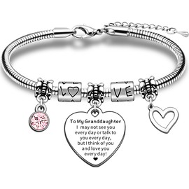 JMIMO Granddaughter Bracelet Granddaughter Gifts from Nanny Grandad Granddaughter Birthday Christmas Jewellery