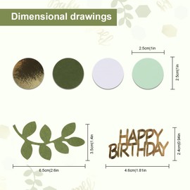 Happy Birthday Confetti Pack of 600, RUNEAY Confetti Green Gold Birthday Table Decoration for 18th Birthday Girls Decoration Table, Confetti Green Birthday Table Decoration for Girls Boys Birthday