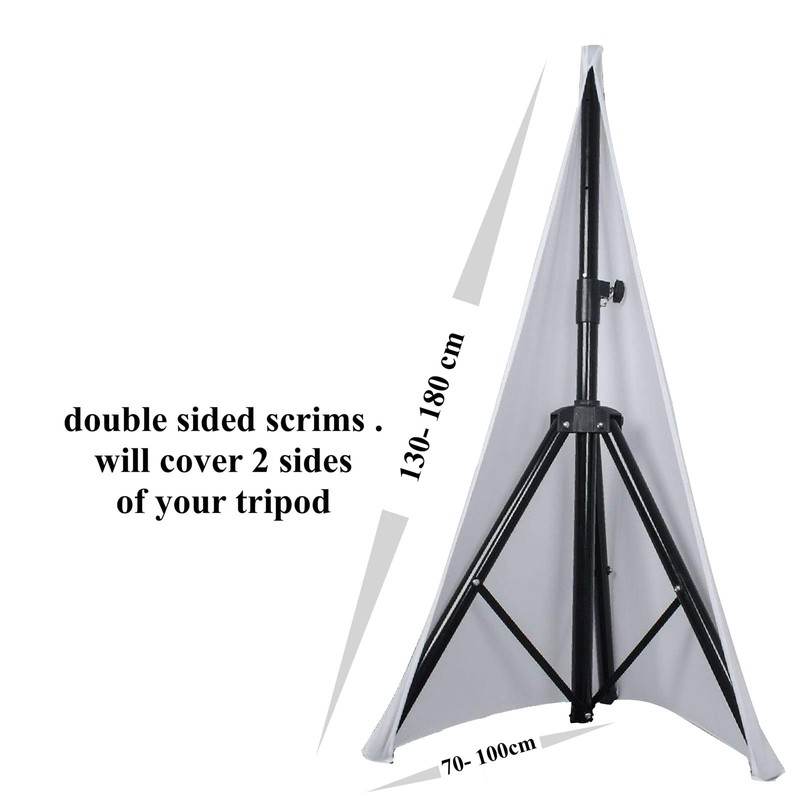 2x spandex stretch speaker stands scrims, DOUBLE SIDED tripod cover