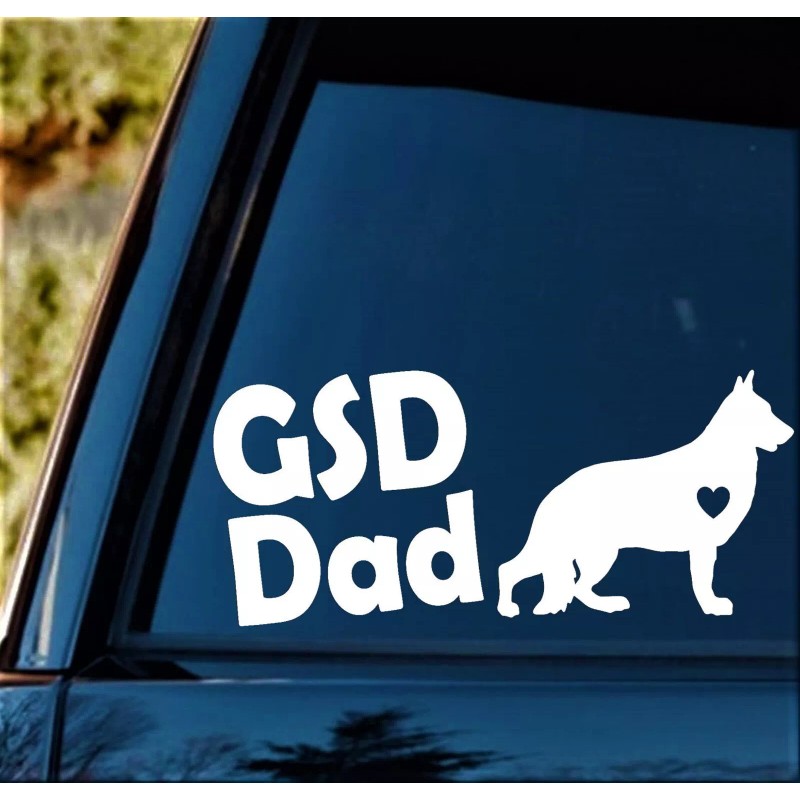 Bluegrass Decals GSD Dad German Shepherd Dog Breed Decal Sticker