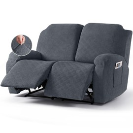 Timeles Recliner Covers Extra Wide Recliner Loveseat Covers Oversized Reclining Couch Covers Sofa Slipcovers Stretch Soft Washable (Two-Seater Oversized, Gray)