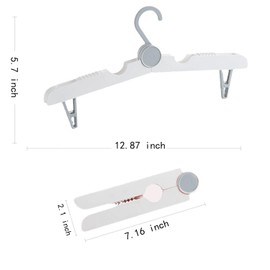 Chenshuo Portable with Clips Folding Clothes Hangers, Cruise Ship Essentials Portable Folding Clothes Hangers,Travel Accessories Foldable Clothes Drying Rack for Travel, 2 Pieces