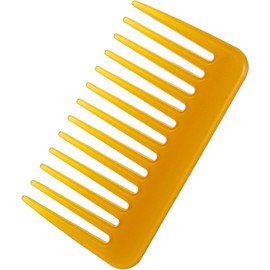 Mini For Purse Wide Tooth, Hair Detangling Comb For Curly Wavy Portable Styling Comb Small Travel Purse Beard Comb For Men Wet Dry Long Hair Plastic Unisex (Yellow, One size)