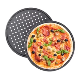 Relaxdays Set x Pizza Crisping Tray D: 32 cm., grey