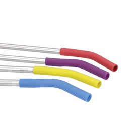 Colourworks Reusable Drinking Straws, Plastic Straws with Cleaning Brush, Environmentally Friendly Reusable Straw/Straw, Zero Waste Products, Stainless Steel, 23 cm (Set of 5)